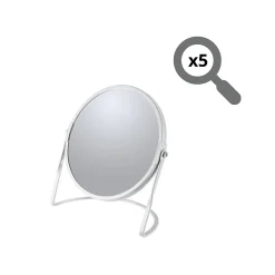 Spirella Miroir grossissant sur pied Acier AKIRA Blanc mat