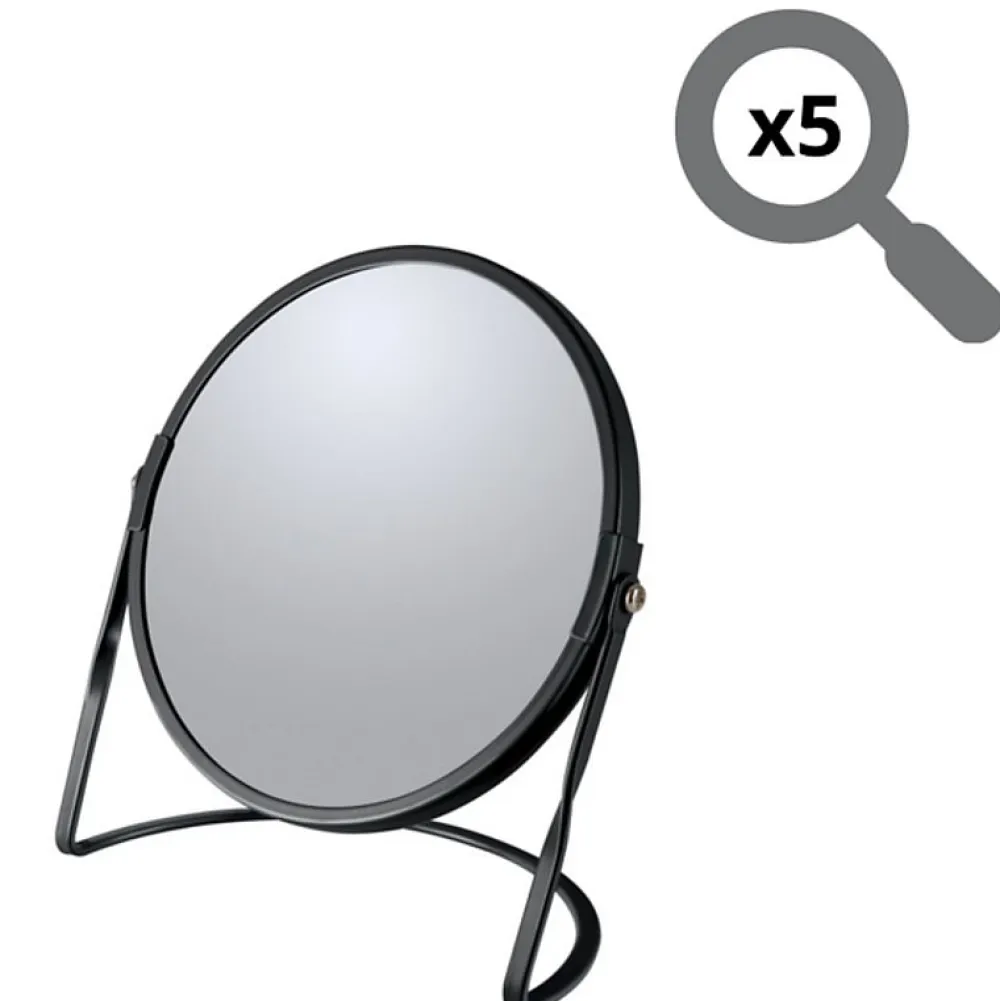 Spirella Miroir grossissant sur pied Acier AKIRA Noir mat