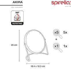 Spirella Miroir grossissant sur pied Acier AKIRA Noir mat