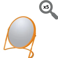 Miroir Grossissant|Spirella Miroir grossissant sur pied Acier AKIRA Orange mat