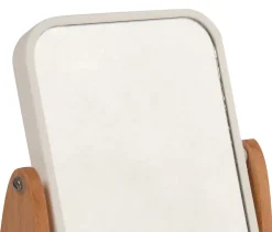 Miroir Grossissant|MSV Miroir grossissant x 1 et x 2, Rectangulaire, pose libre, blanc et bois, L.16,3 x l.5,5 x H.10,5 cm, Oslo