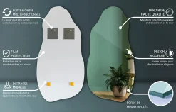 Miroir Grossissant|Tulup Miroir irrégulier 40 x 80 murale 1 pièce