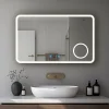 Saniland Miroir LED antibuée 80x60 avec zone grossissante X3 température de couleur réglable