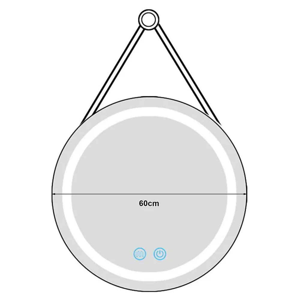 Pro.Tec Miroir LED avec corde Picerno 60 x 60 x 4 cm or