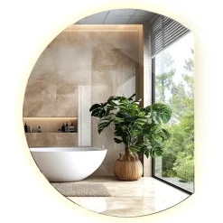 Tulup Miroir LED biseauté 63x70 cm lumière chaude 1 pc