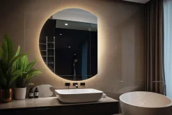 Tulup Miroir LED biseauté 63x70 cm lumière chaude 1 pc