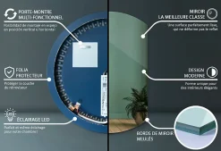 Tulup Miroir LED forme originale 70x80 cm lumière neutre 1 pc