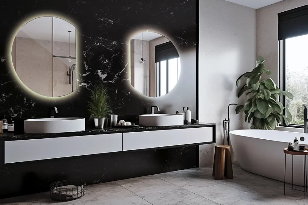 Tulup Miroir LED forme originale 70x80 cm lumière neutre 1 pc