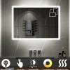 Saniverre Miroir LED lumineux TEMEO 70 x 100 cm (ou 100x70) antibuée + intensité 2100 lms & couleur réglables salle de bain -