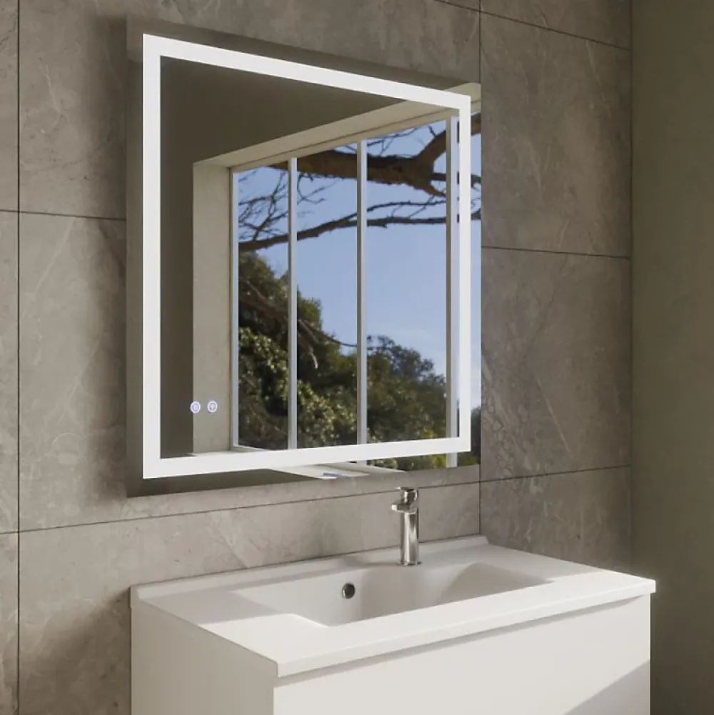 Cuisibane Miroir LED modulable et antibuée VISTA PLUS - 80x80 cm