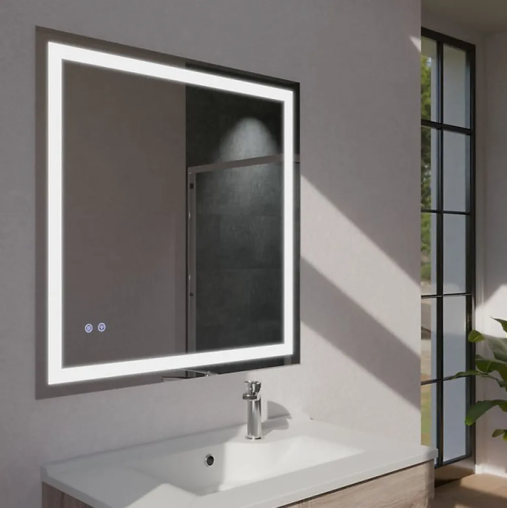 Cuisibane Miroir LED modulable et antibuée VISTA PLUS - 80x80 cm