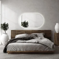 Miroir Lumineux|Tulup Miroir LED ovale 40x70 cm lumiere chaude salle de bain