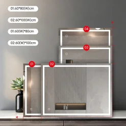 Miroir Lumineux|Mon Beau bain Miroir LED Réversible pour Salle de Bain 80x110 cm - Anti-Buée avec Interrupteur Tactile