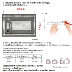 Mon Beau bain Miroir LED Réversible pour Salle de Bain 80x100 cm - Anti-Buée avec Interrupteur Tactile