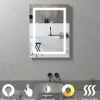 Saniverre Miroir LED salle de bain OBLONG 60 x 80 cm réversible, anti-buée + éclairage et intensité réglables -