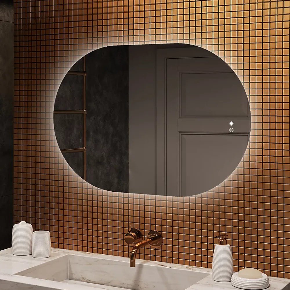 Artforma Miroir LED Salle de Bain - - Ovale - 100x70cm - LED Dual + interrupteur tactile + anti-buée
