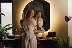Tulup Miroir LED 70x80 cm style épuré lumière chaude 1 pc