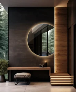 Tulup Miroir LED 70x80 cm style épuré lumière chaude 1 pc