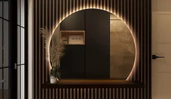 Tulup Miroir LED 70x80 cm style épuré lumière chaude 1 pc