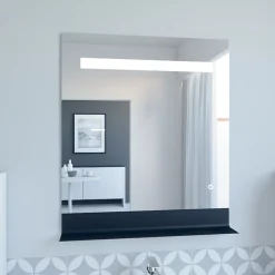 Cuisibane Miroir lumineux antibuée ETAL 70x80 cm avec tablette de rangement