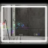 Miroir Lumineux|Homcom Miroir lumineux LED salle de bain 100x80cm bluetooth interrupteur tactile lumière réglable 3 couleurs fonction antibuée mémoire