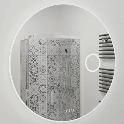 Créazur France Miroir lumineux rond RONDINARA Diamètre 80cm - antibuée, horloge et loupe