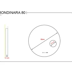 Créazur France Miroir lumineux rond RONDINARA Diamètre 80cm - antibuée, horloge et loupe