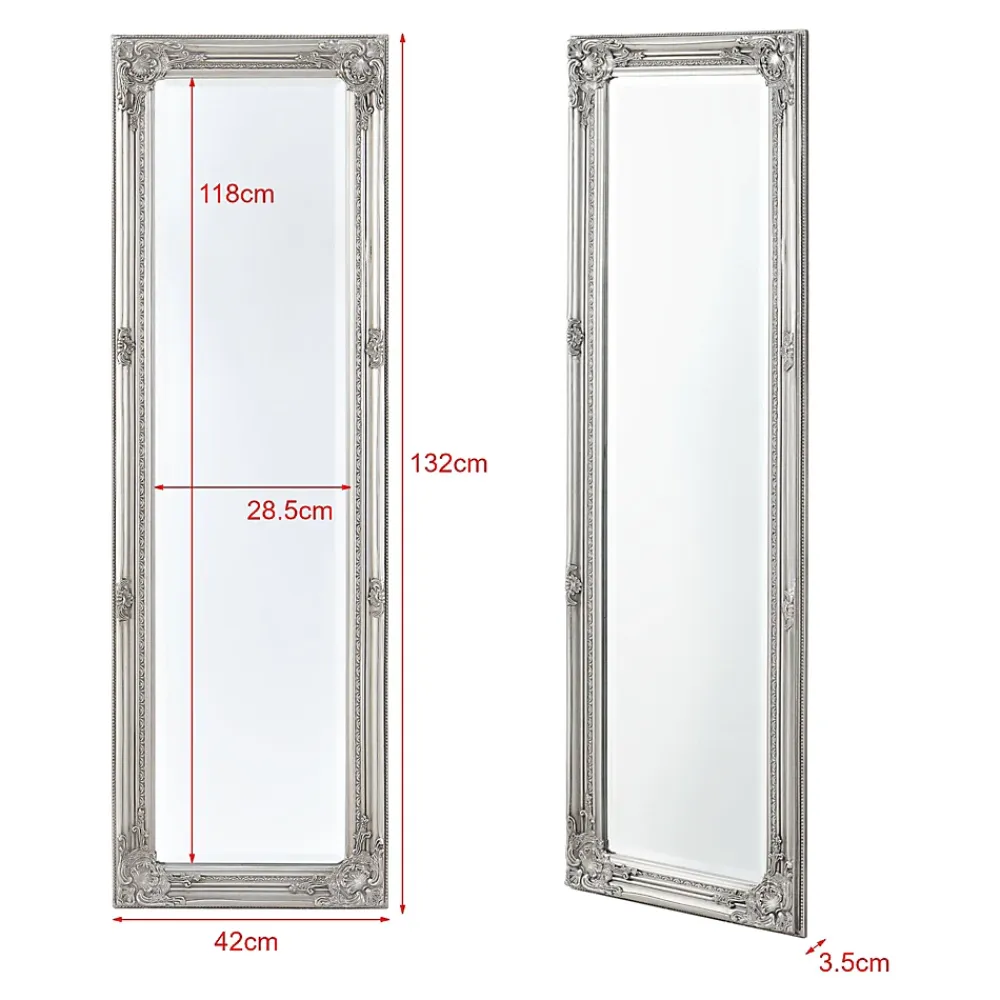Miroir Simple|Helloshop26 Miroir mural 132 x 42 x argente