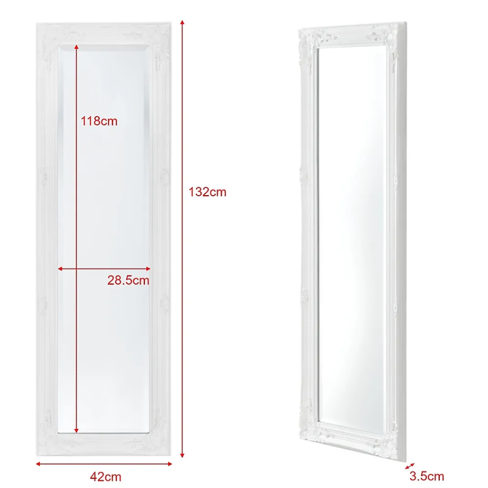 Miroir Simple|Helloshop26 Miroir mural 132 x 42 x blanc