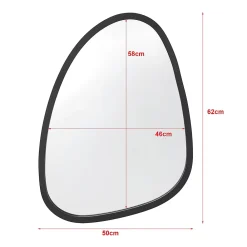 Miroir Simple|Helloshop26 Miroir mural asymetrique 62 x 50 noir