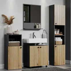 Etagère Salle De Bains|Calicosy Miroir mural avec 1 tablette L60 cm - PUREBLISS