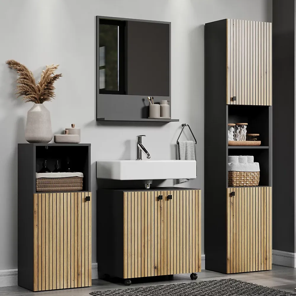 Etagère Salle De Bains|Calicosy Miroir mural avec 1 tablette L60 cm - PUREBLISS