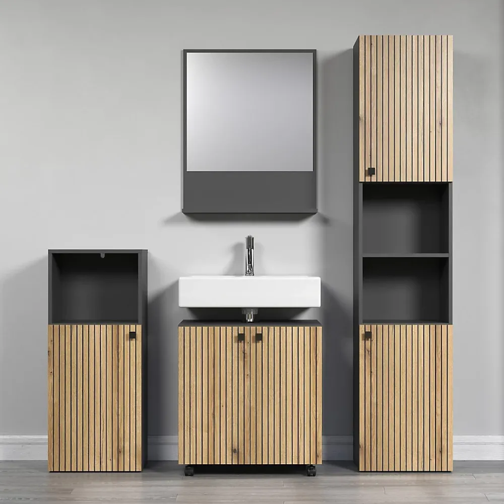 Etagère Salle De Bains|Calicosy Miroir mural avec 1 tablette L60 cm - PUREBLISS