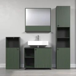 Etagère Salle De Bains|Calicosy Miroir mural avec 1 tablette L80 cm - PUREBLISS