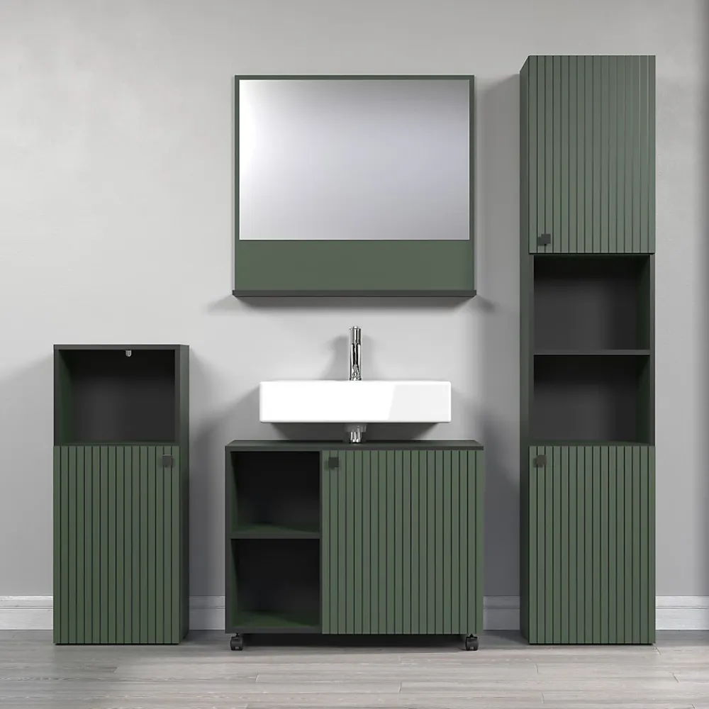 Etagère Salle De Bains|Calicosy Miroir mural avec 1 tablette L80 cm - PUREBLISS