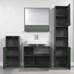 Etagère Salle De Bains|Calicosy Miroir mural avec 1 tablette L80 cm - PUREBLISS