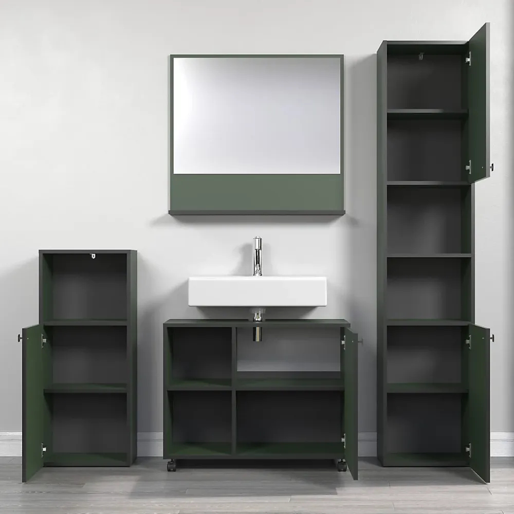 Etagère Salle De Bains|Calicosy Miroir mural avec 1 tablette L80 cm - PUREBLISS