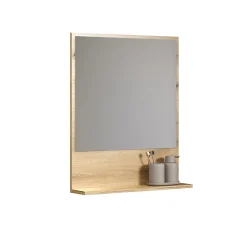 Calicosy Miroir mural avec 1 tablette L60 cm - PUREBLISS