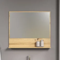 Calicosy Miroir mural avec 1 tablette L80 cm - PUREBLISS