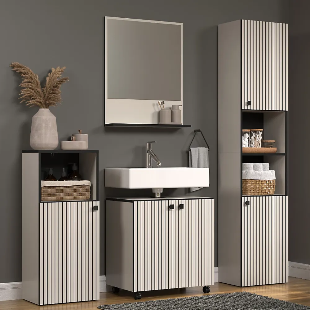 Etagère Salle De Bains|Calicosy Miroir mural avec 1 tablette L60 cm - PUREBLISS