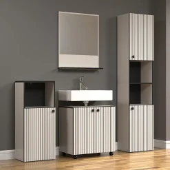 Etagère Salle De Bains|Calicosy Miroir mural avec 1 tablette L60 cm - PUREBLISS