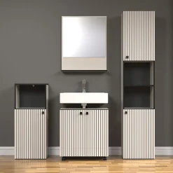 Etagère Salle De Bains|Calicosy Miroir mural avec 1 tablette L60 cm - PUREBLISS