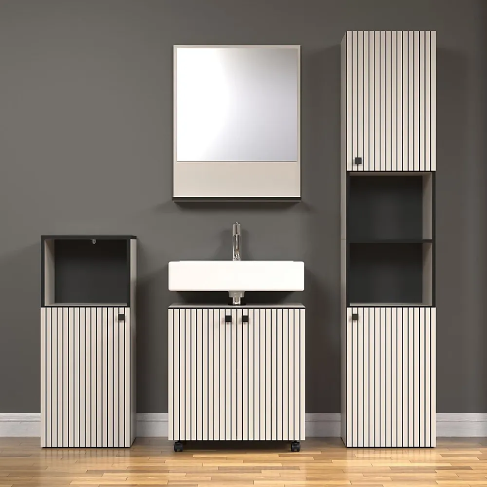 Etagère Salle De Bains|Calicosy Miroir mural avec 1 tablette L60 cm - PUREBLISS