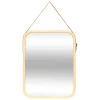 Miroir Simple|5Five Miroir mural avec lanière en cuir 45x35cm - Marron-