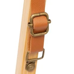 Miroir Simple|5Five Miroir mural avec lanière en cuir 45x35cm - Marron-
