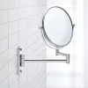 Miroir Simple|Duravit Miroir mural cosmétique sur bras mobile et orientable en laiton chromé - 20cm - support 31cm - D-Code