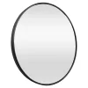 Helloshop26 Miroir mural diamètre 40 cm cadre aluminium noir