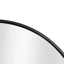 Helloshop26 Miroir mural diamètre 40 cm cadre aluminium noir