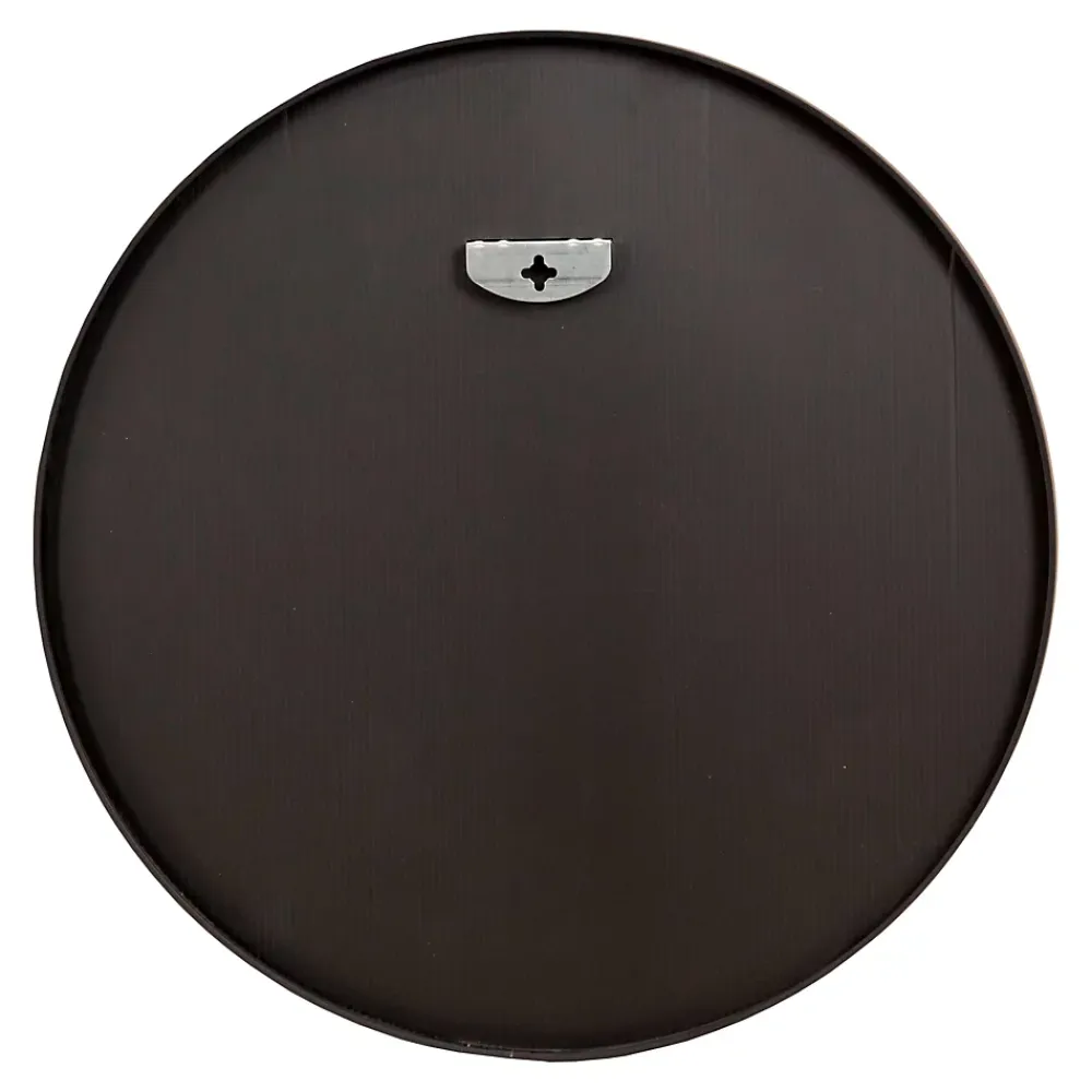 Helloshop26 Miroir mural diamètre 60 cm cadre aluminium noir