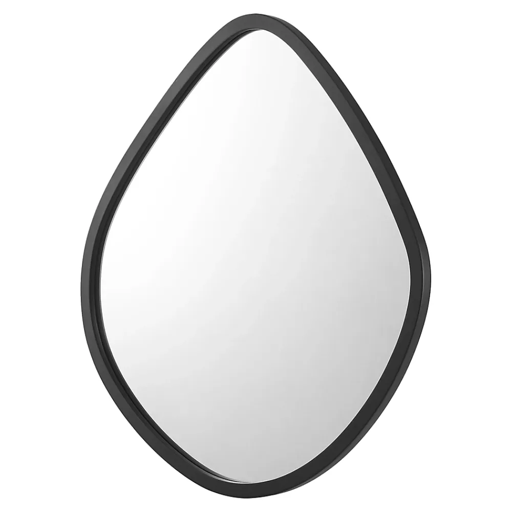 Helloshop26 Miroir mural forme arrondie 64 x noir